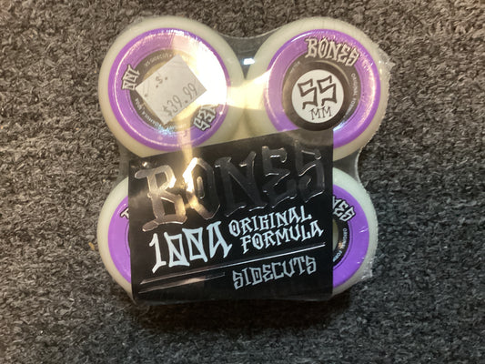 Bones Skateboard Wheels 100s OG Formula Sidecut V5 55mm 100A white purple