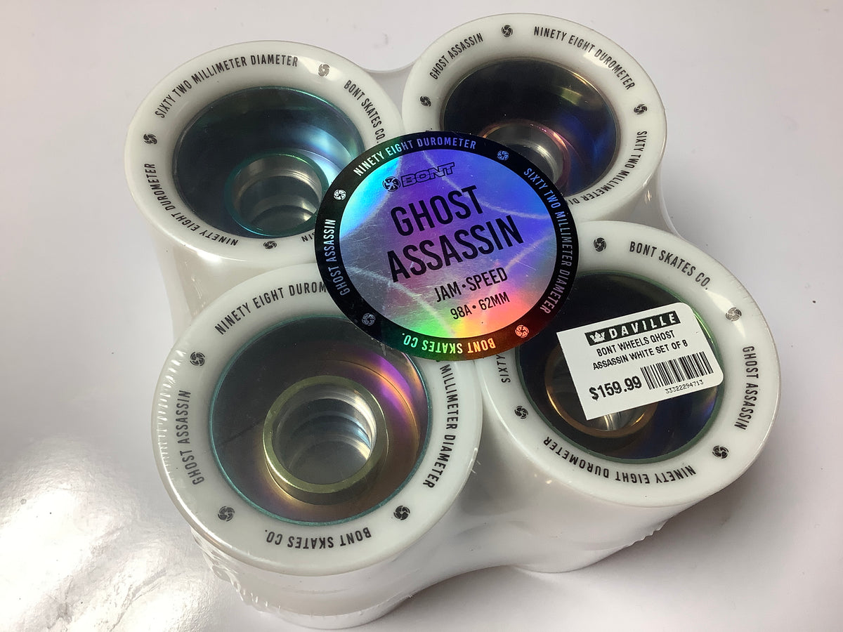 Bont Roller Skate Wheels GHOST ASSASSIN JAM-SPEED 98A - 62mm white indoor set of 8