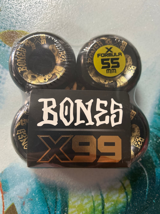 Bones X99 wheels 55mm X Formula Death Venom black V6 Wide Cut