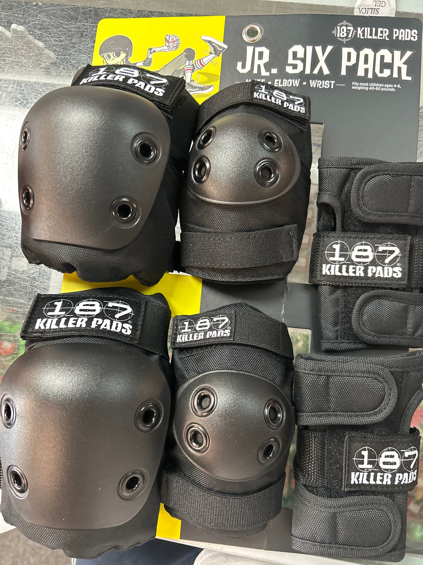 187 Killer Pads Jr Six Pack Black