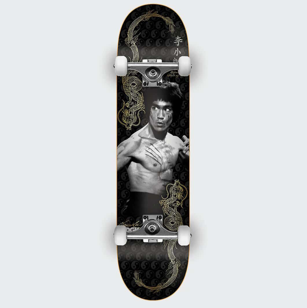 DGK x Bruce Lee -  Balance - Golden Dragon with Embossed Yin-Yang Pattern - Complete Skateboard