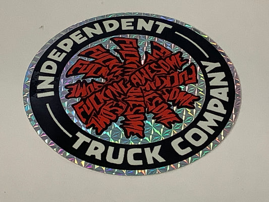 Fucking Awesome X Independent Sticker 4” round reflective