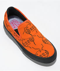 Emerica x Toy Machine Wino G6 Orange & Black Slip-On Skate Shoes Size 8