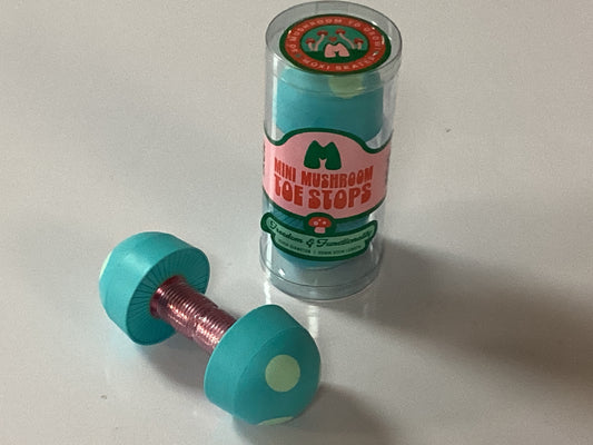 Moxi Toe Stops Mini Mushroom Teal for roller skates