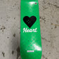 Heart Supply 8.125 deck heart logo Vertical Flow Neon green