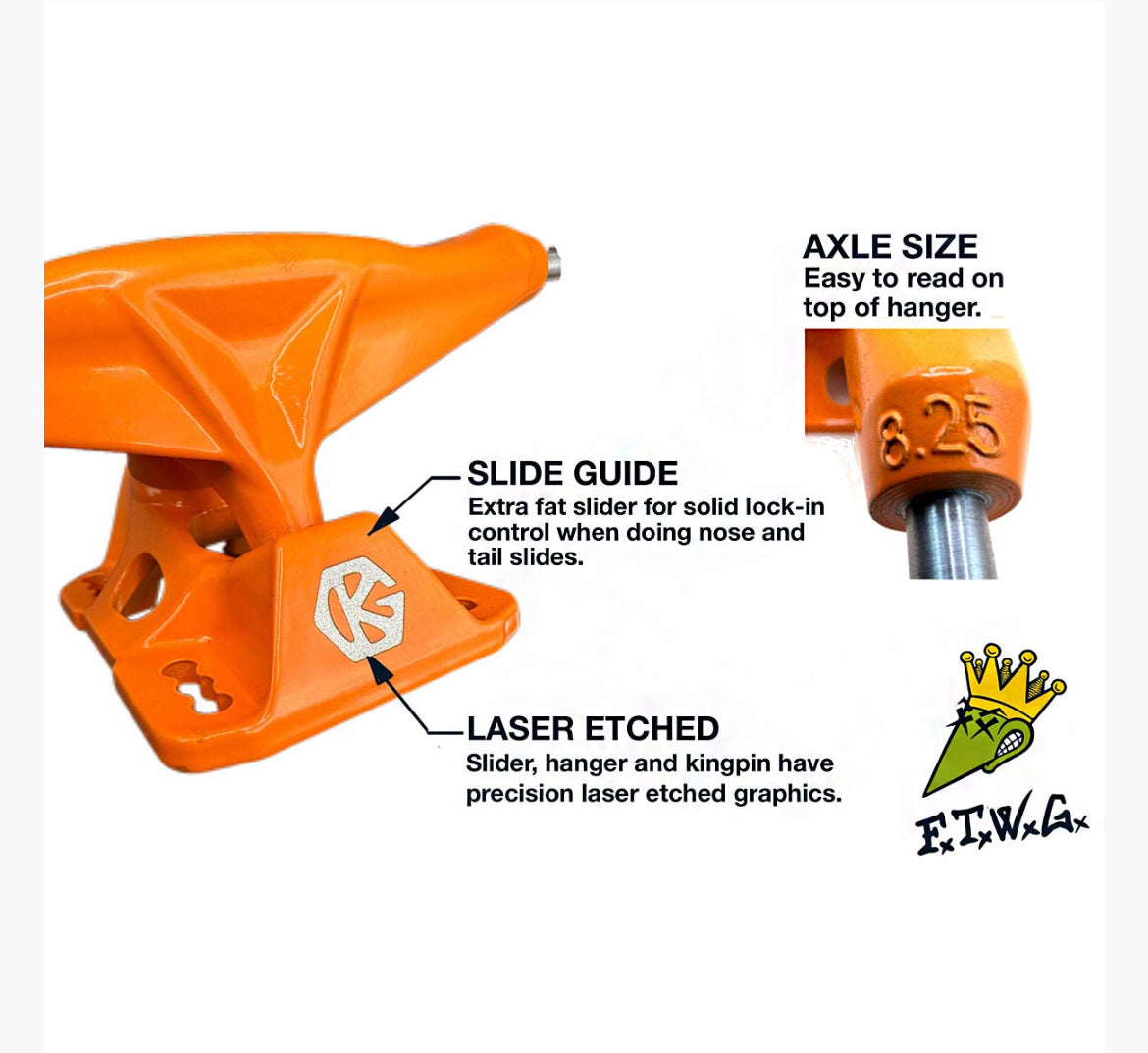 Grind King 8.25 Locker Trucks Orange