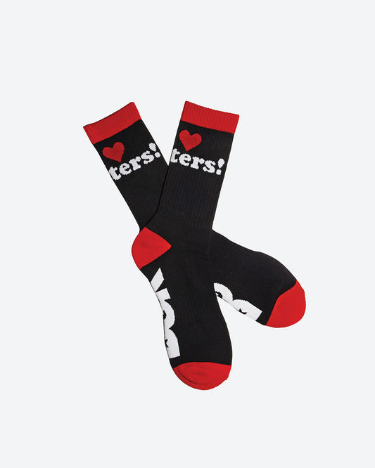 DGK SOCKS I LOVE HATERS BLACK/RED