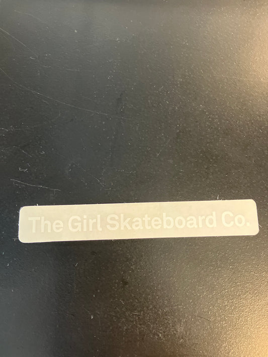 Girl skateboarding white clear sticker 4”