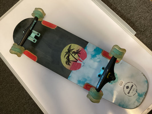 USED Shark 9”x31” Complete Skateboard Cruiser