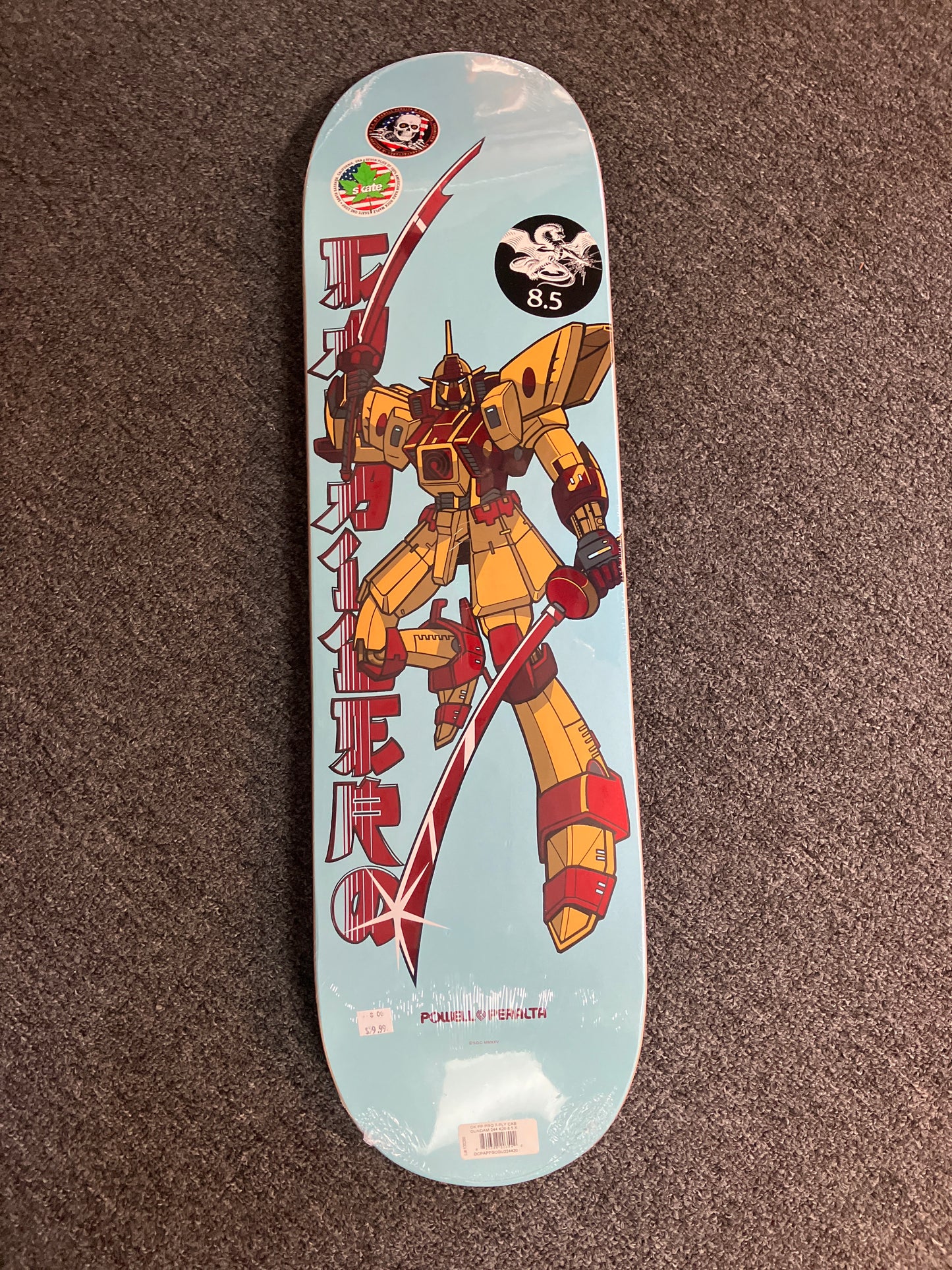 Powell Peralta 8.5 deck Pro 7 ply Cab Gundam 244 K20 Sky blue / red foil