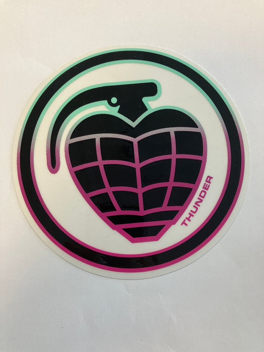 Thunder Heart Grenade Sticker 6”
