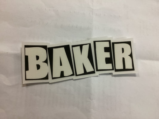 Baker Sticker Brand Logo SM Decal blk / wht 2x4