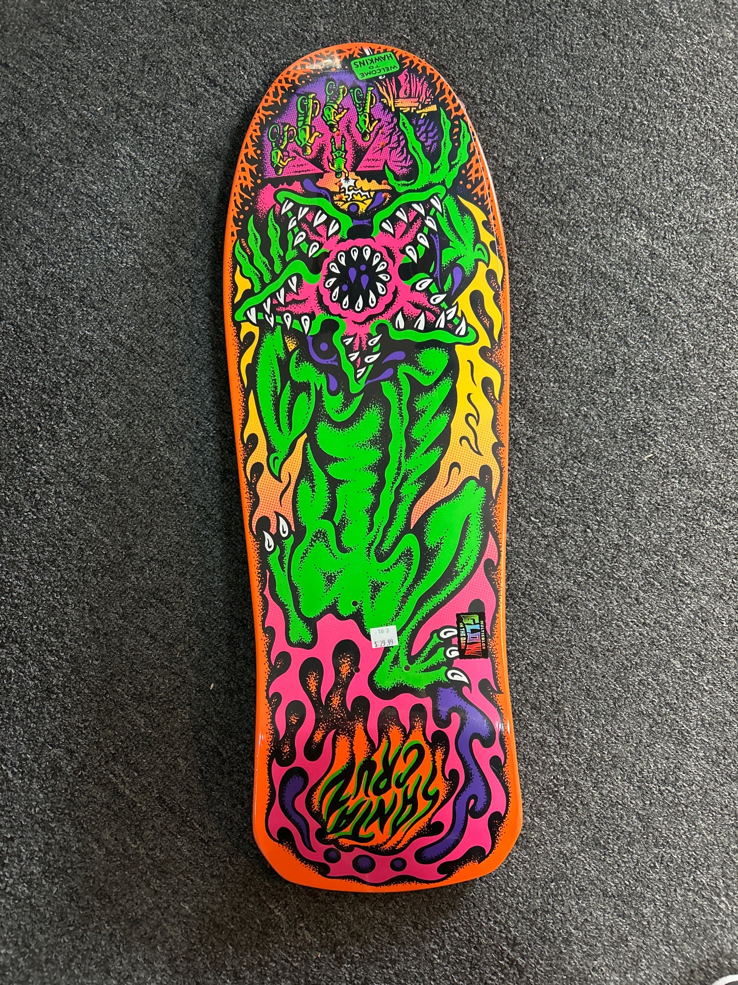 Santa Cruz X Stranger Things 10.7” deck Salba Demogorgon GLOW IN THE DARK