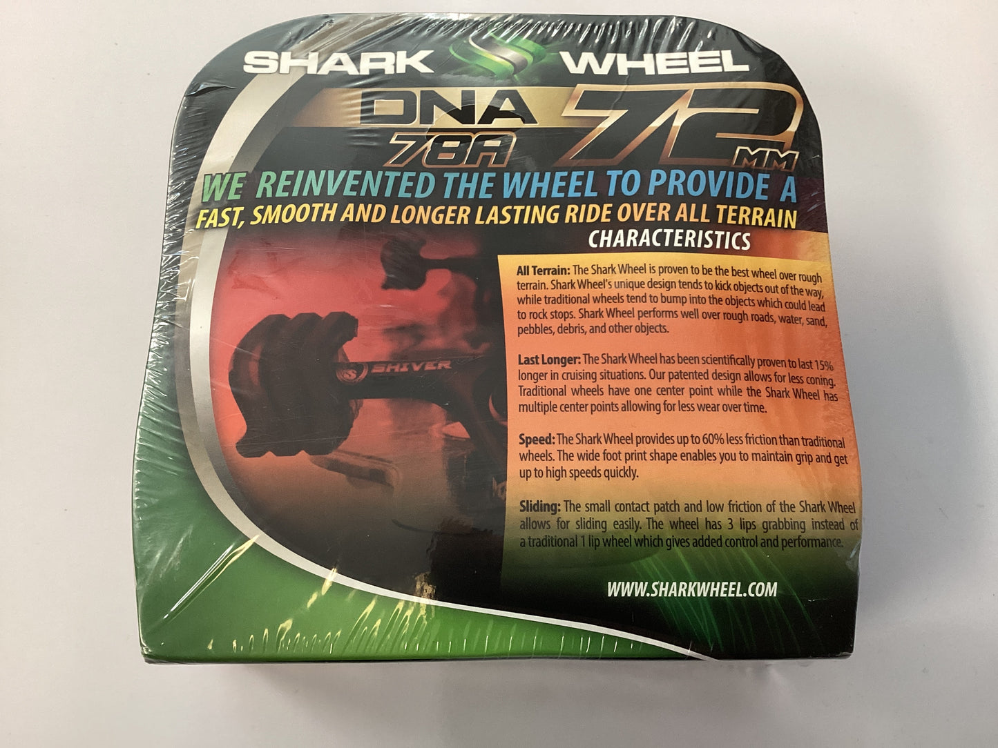 Shark Skateboard Wheels 72mm 78A DNA BLACK/RED