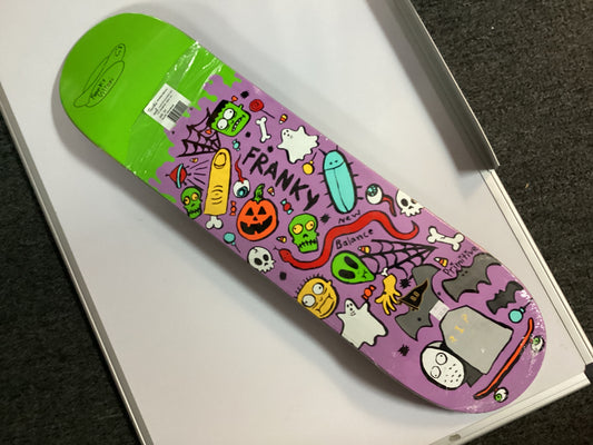 Primitive X NB# Skateboard Deck SIGNED Pro Franky Villani Halloween 8.0