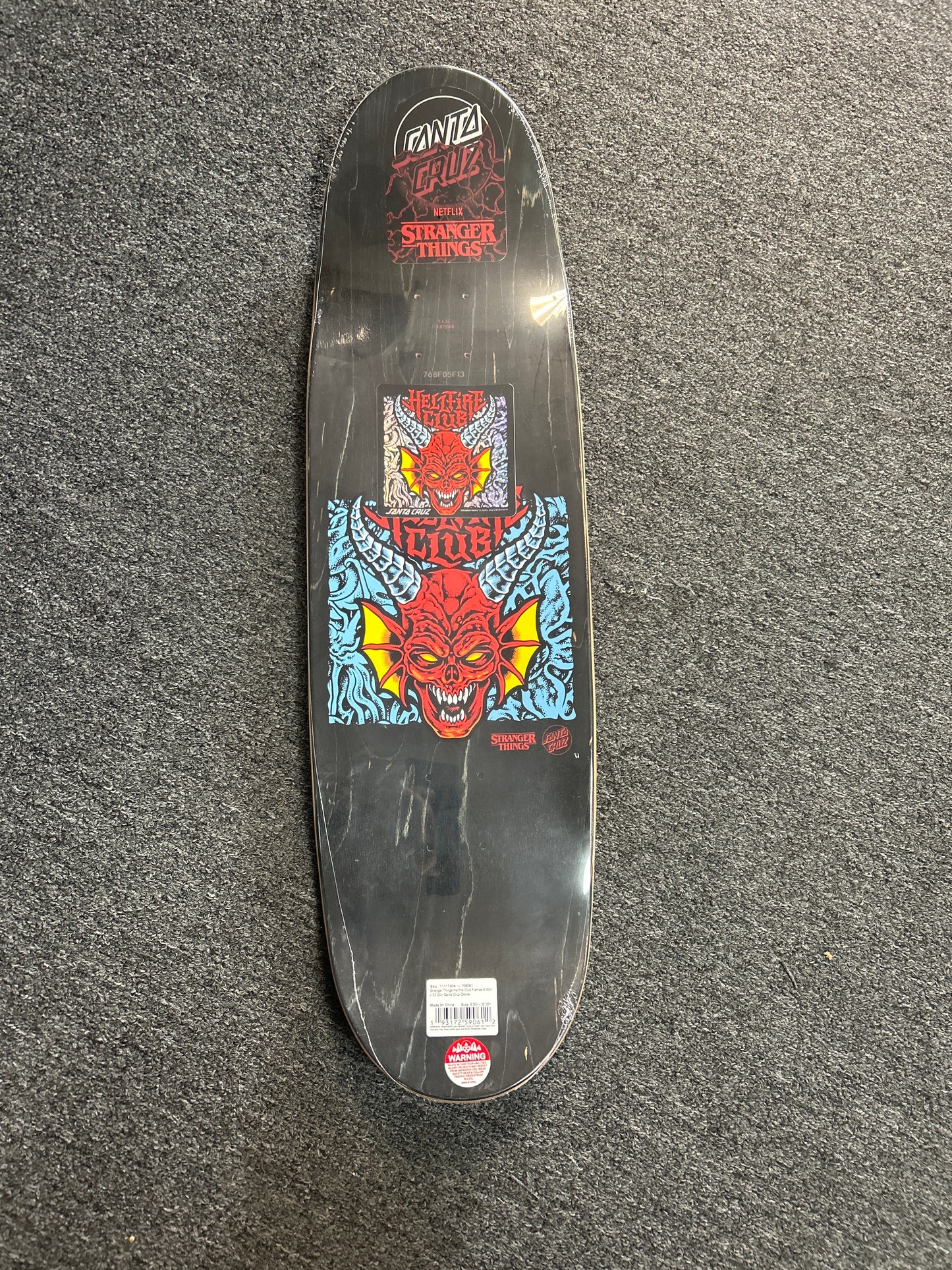 Santa Cruz X Stranger Things 9.0 deck Hellfire Club Flames shaped GLOW IN THE DARK