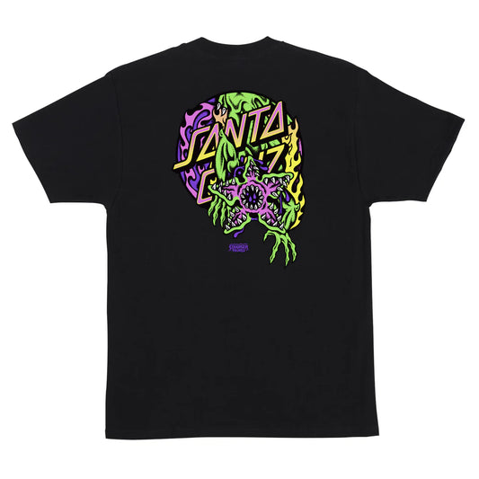 Santa Cruz X Stranger Things T Shirt Demogorgun Dot Heavyweight T-shirt black
