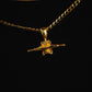 HERMOSA SKATE Skateboard Truck Pendant GOLD 21” chain