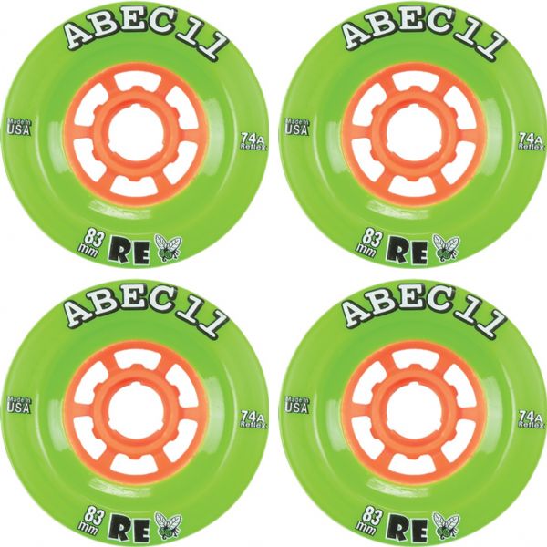 ABEC11 wheels Flywheels Refly 74A Reflex Lime/Orange 83mm OR 97mm