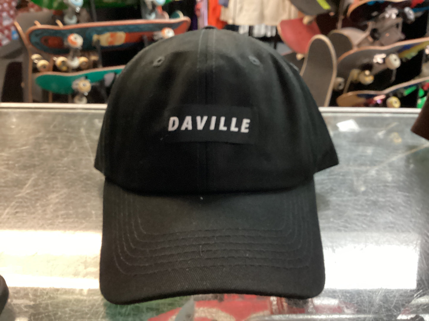 Daville dad hat with buckle strap Logo Black