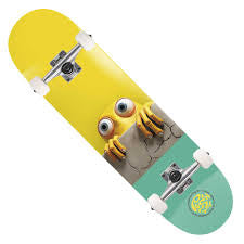 Peek Over FP 7.25 Push Skateboards Complete Yellow Teal