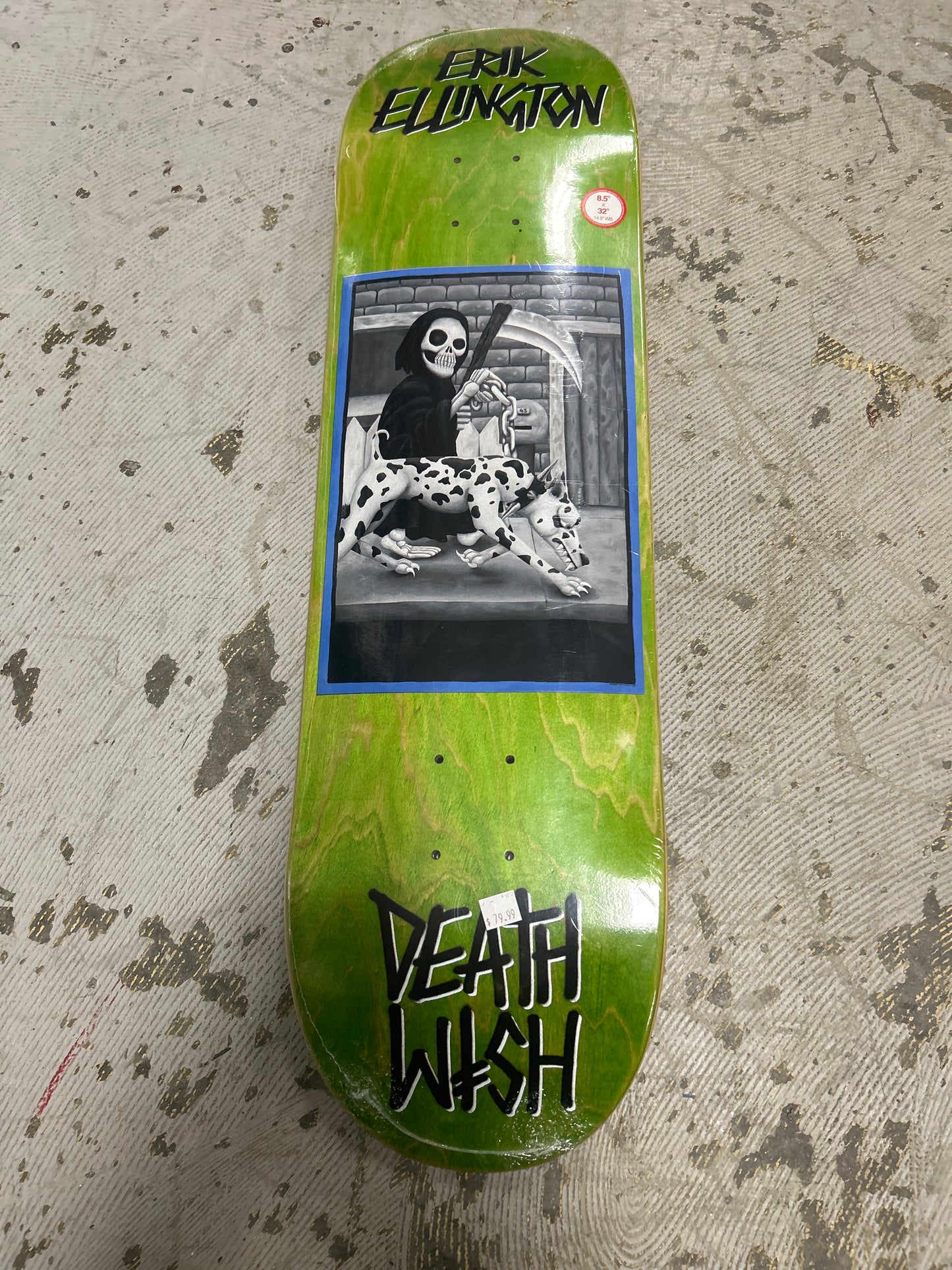 Deathwish 8.5 deck Erik Ellington ripper w dog All Screwed Up