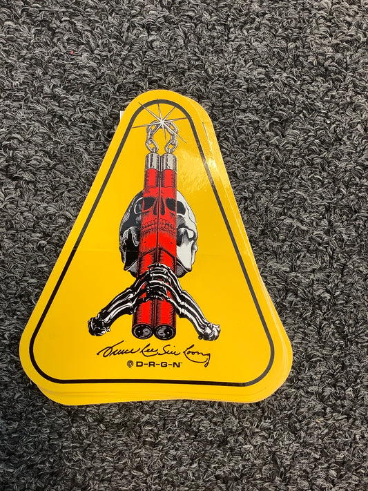 Powell Peralta sticker Bruce Lee Skull & nunchucks Sui Loong Sticker