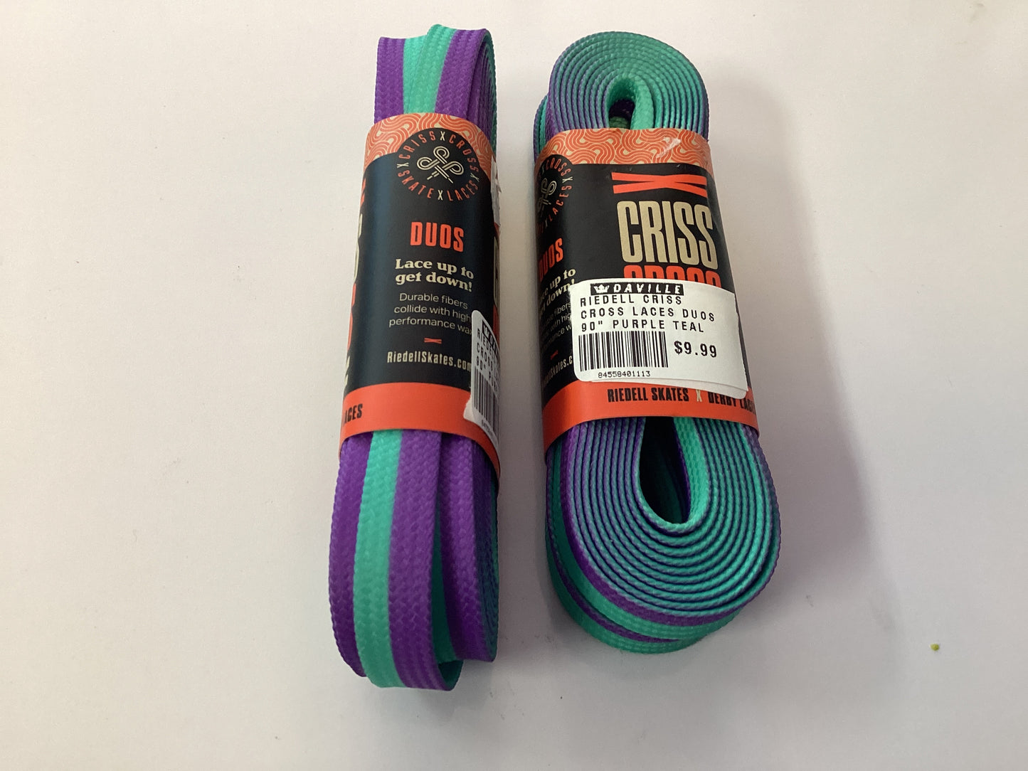 Riedell Criss Cross Laces 90” DUOS PURPLE TEAL Riedell Skates X Derby Laces