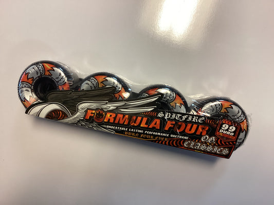 Spitfire 56mm F4 Skateboard Wheels 99A OG CLASSIC MULTIBALL BLACK Formula Four
