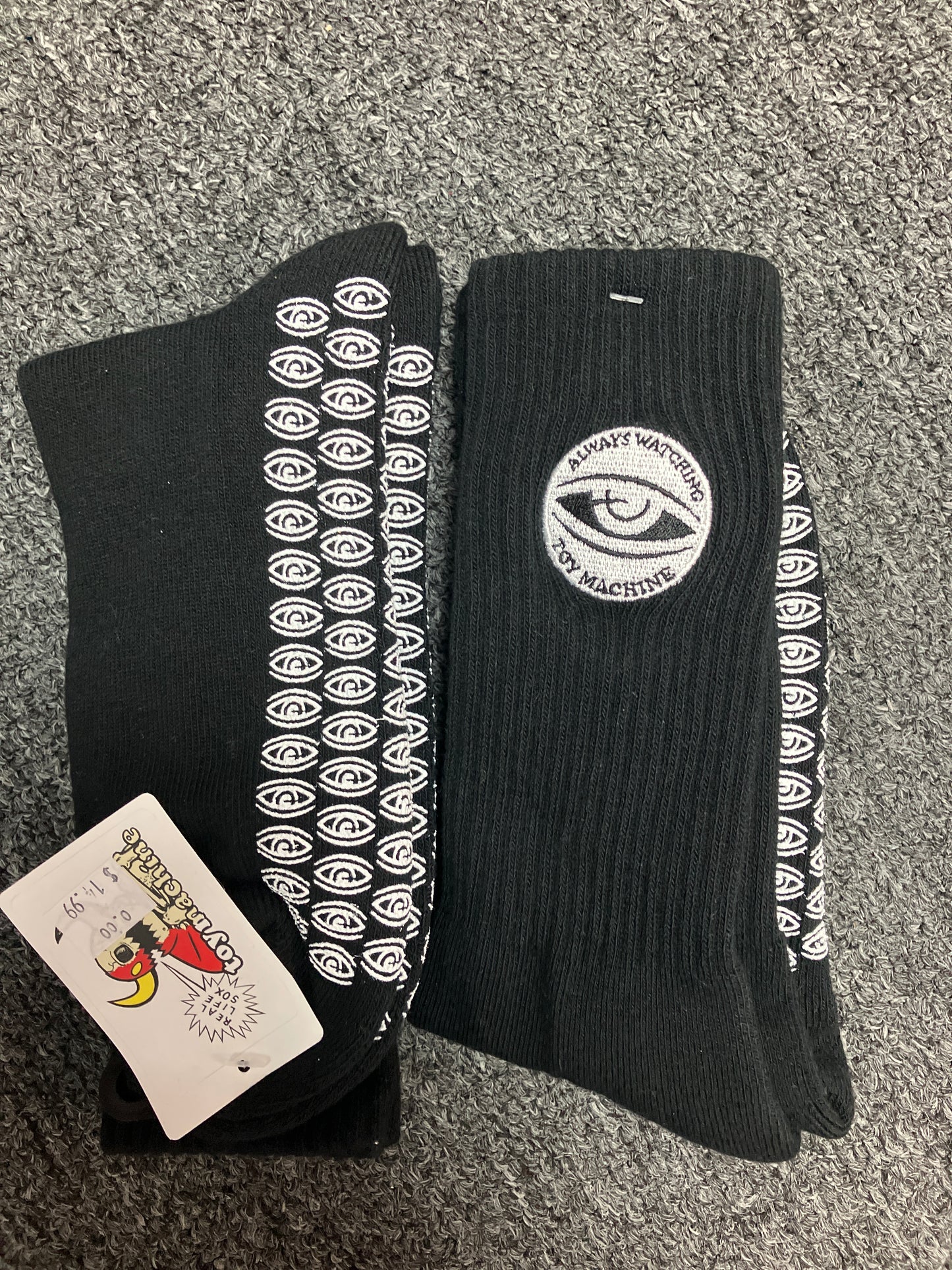 Toy Machine socks always watching grip-black