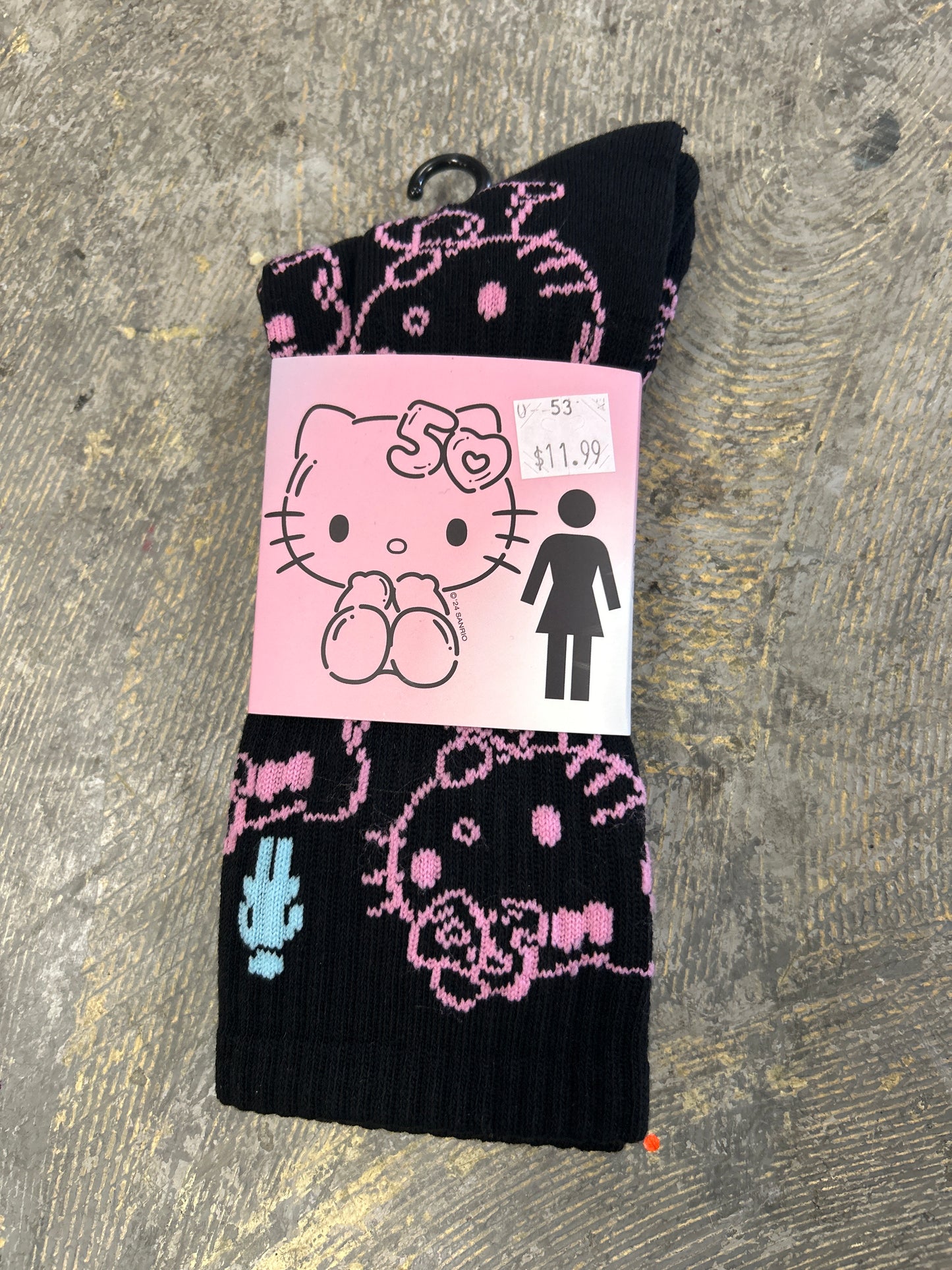 Girl Socks Hello Kitty black