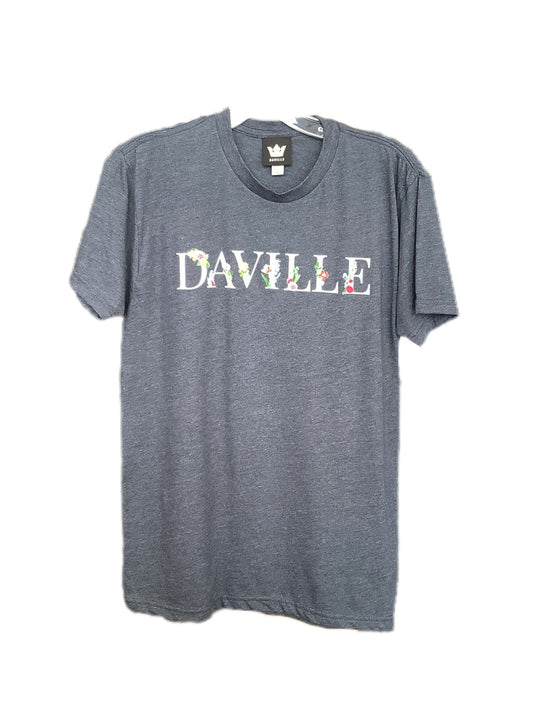 Daville Flower T Shirt Heather Navy