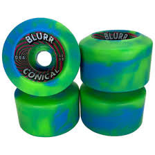 Vision Blurr Conical Skate Wheels blue/green 60mm 96A