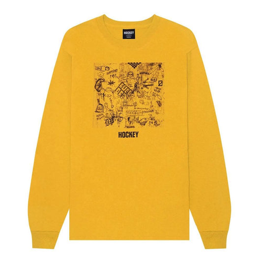 Hockey Desk Carve Graphic Long-Sleeve Shirt Yellow