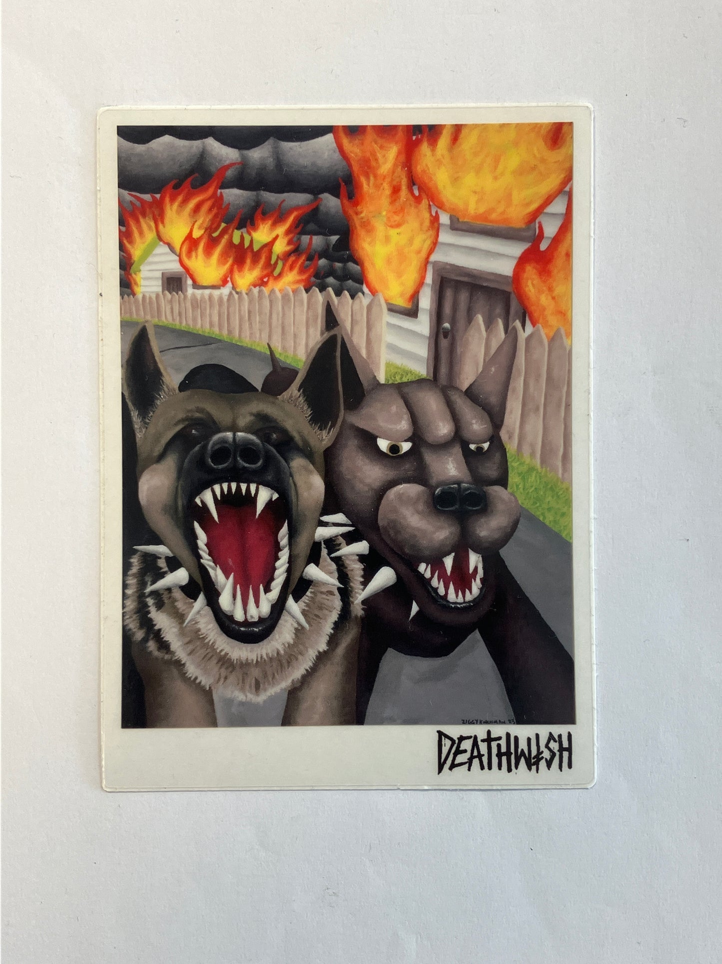 Deathwish Dog Fire Stickers 5”