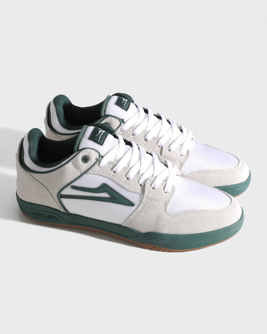 LAKAI TELFORD LOW ELITE WHITE SUEDE CORDURA SPRUCE SHOES
