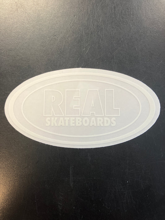 Real Skateboards Clear Sticker 4”x2”