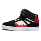DC Pure High Top EV Kids Shoe Black/White/Red