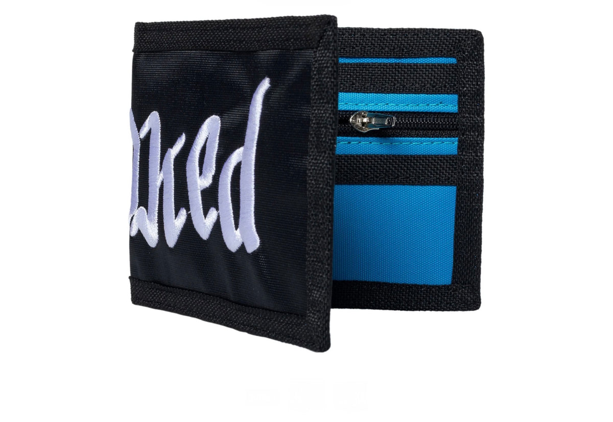 Krooked Double OK Script Bifold Wallet black/blue