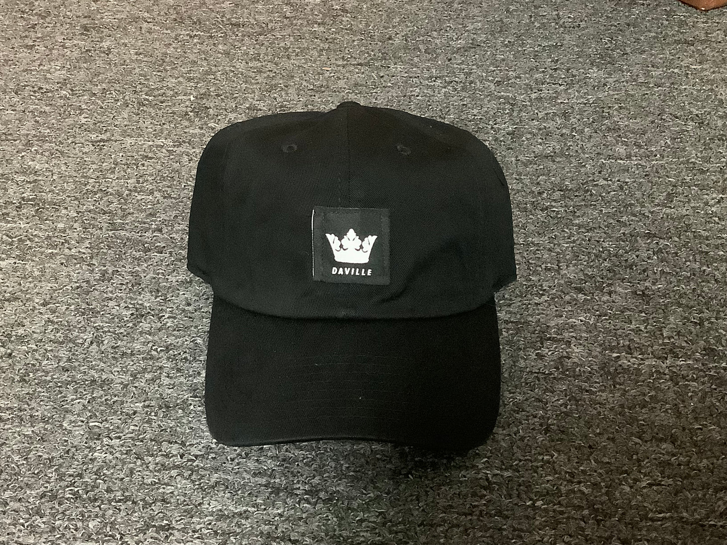Daville dad hat with buckle strap Crown Logo Black