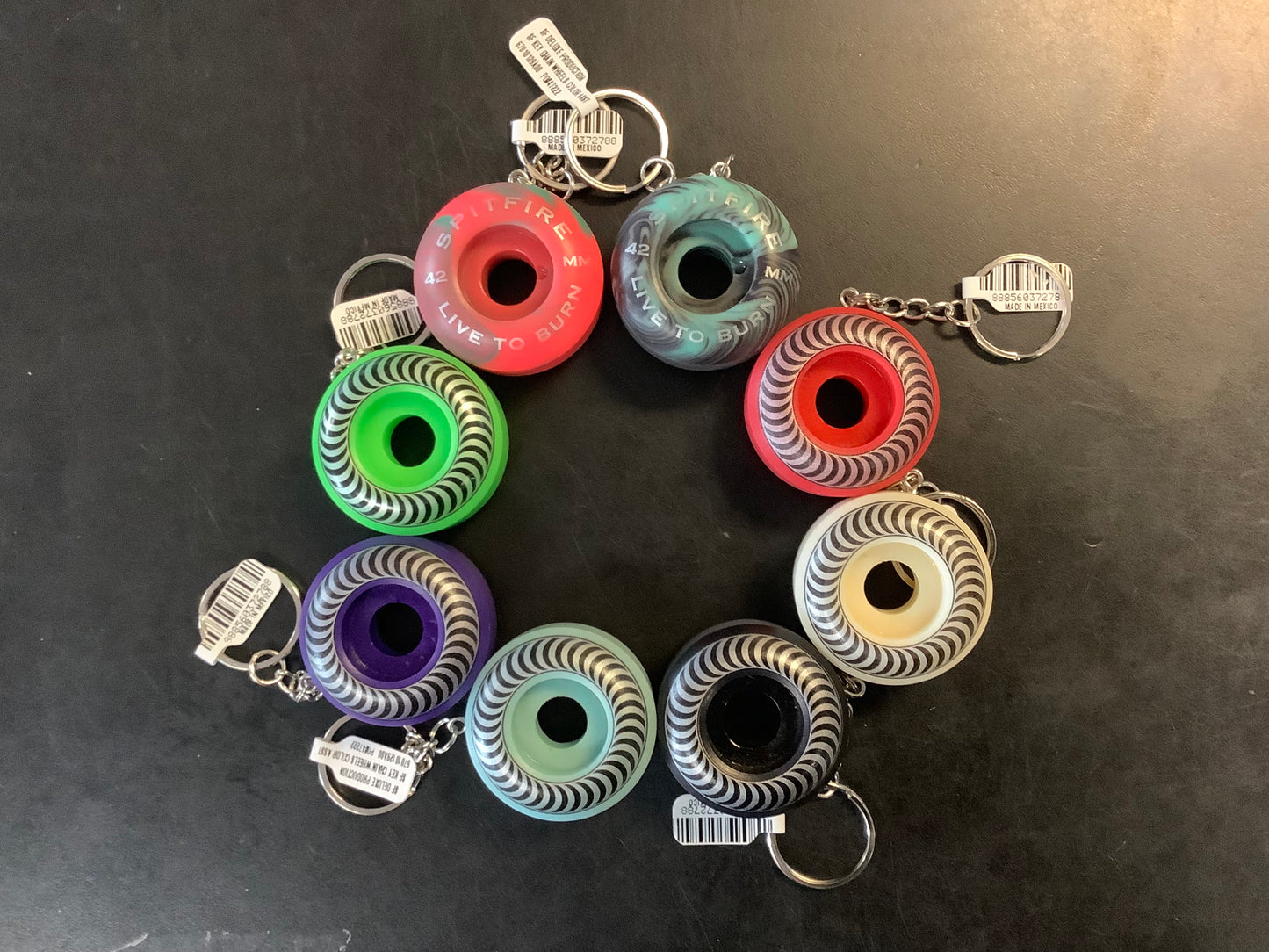 Spitfire keychain wheel colors asstd.