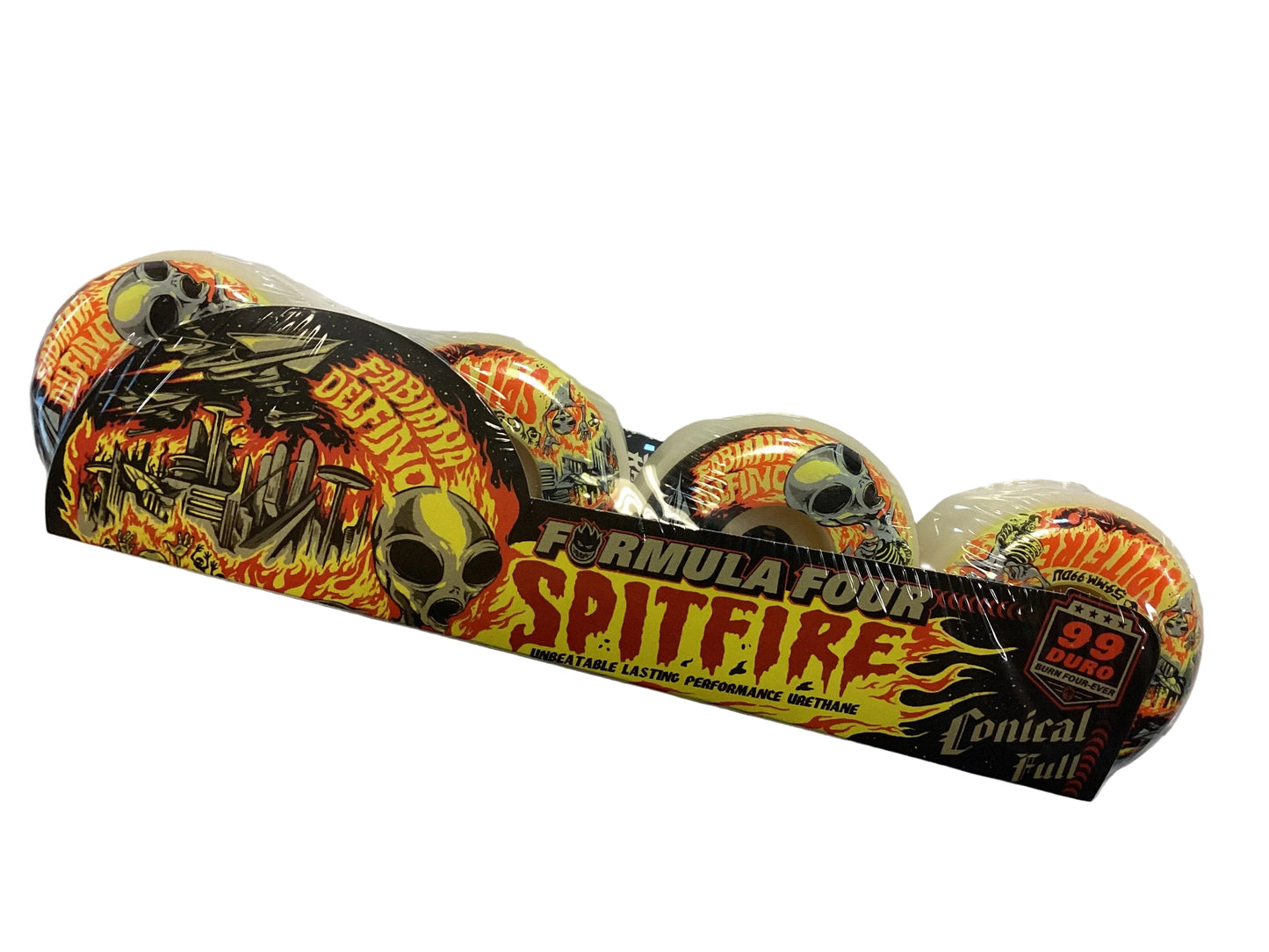 Spitfire Formula Four Pro Delfino Invasion Skateboard Wheels 99A Conical Full Natural