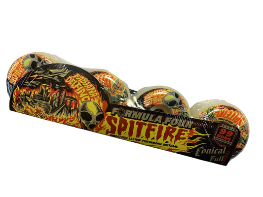 Spitfire Formula Four Pro Delfino Invasion Skateboard Wheels 99A Conical Full Natural