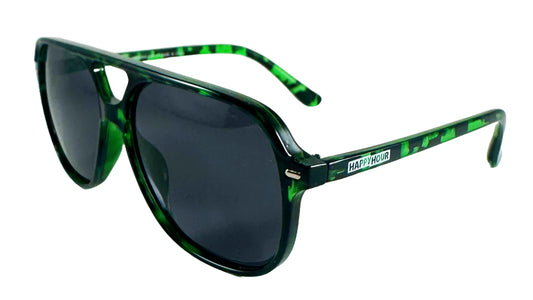 The Dukes Green Tortoise Happy Hour Polarized Sunglasses
