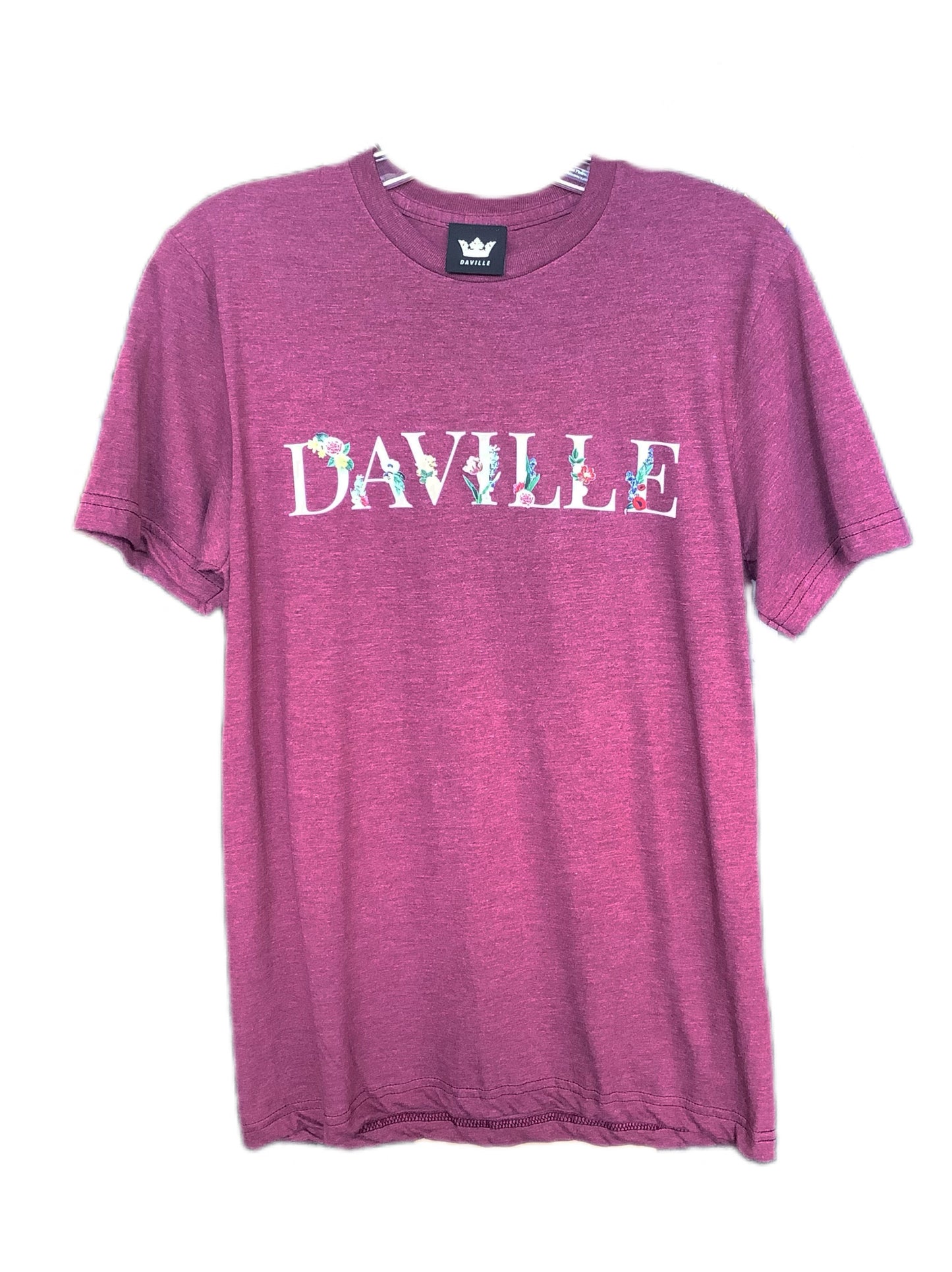 Daville Flower T Shirt Heather Red Size small