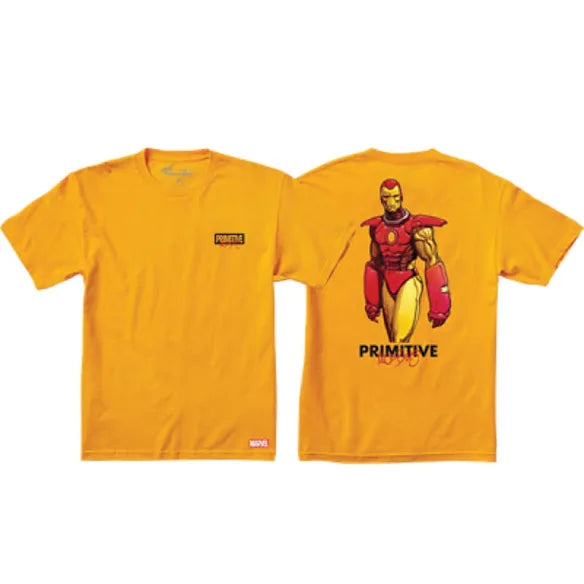 Primitive Tee Shirt Moebius Marvel Iron Man Gold S