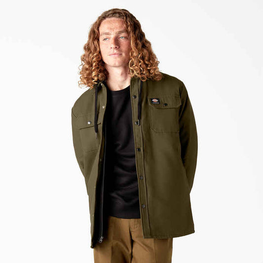 Dickies Skateboarding Duck Shirt Jacket Olive Green L