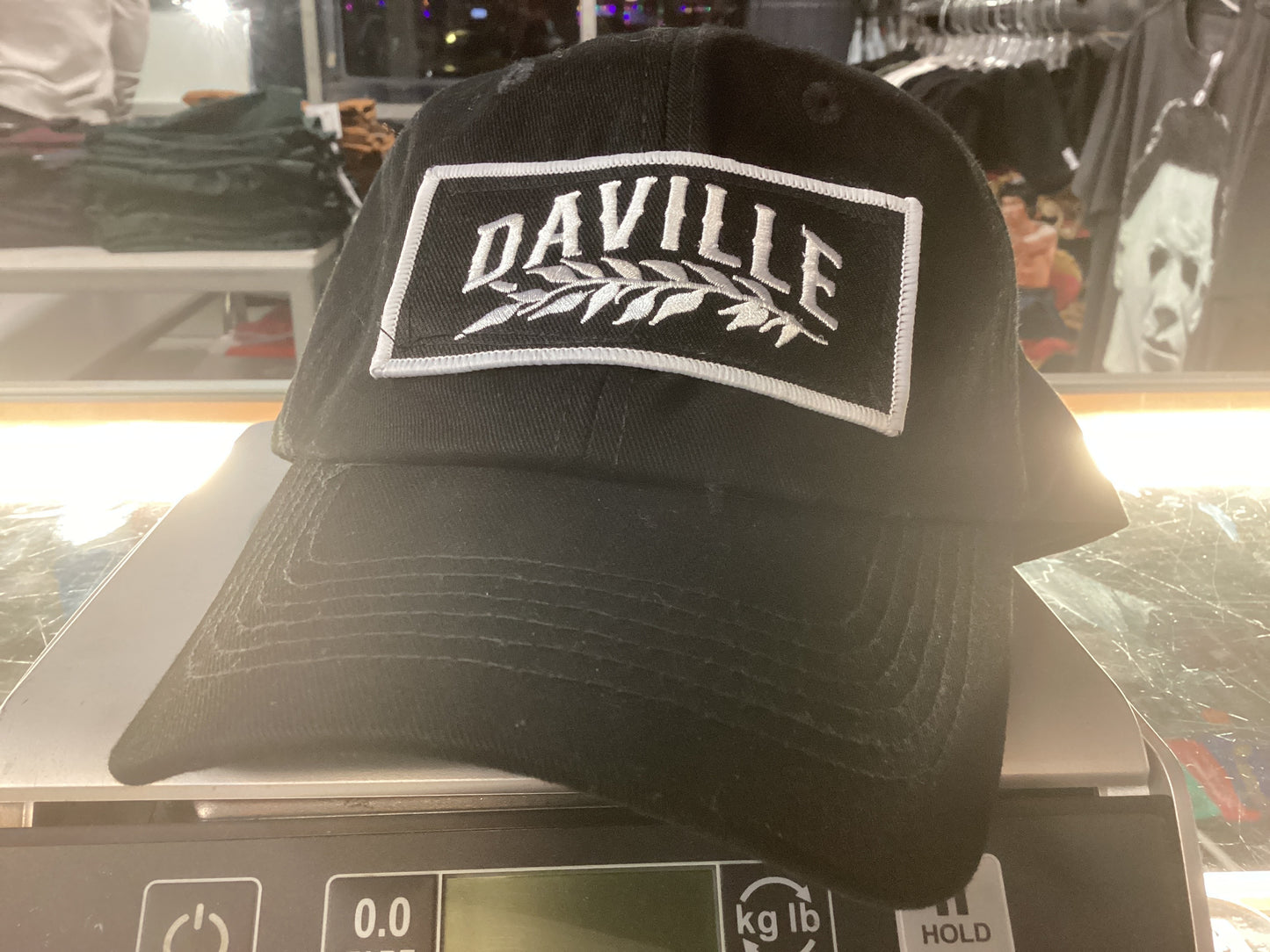 Daville dad hat with buckle strap Leaf Logo black