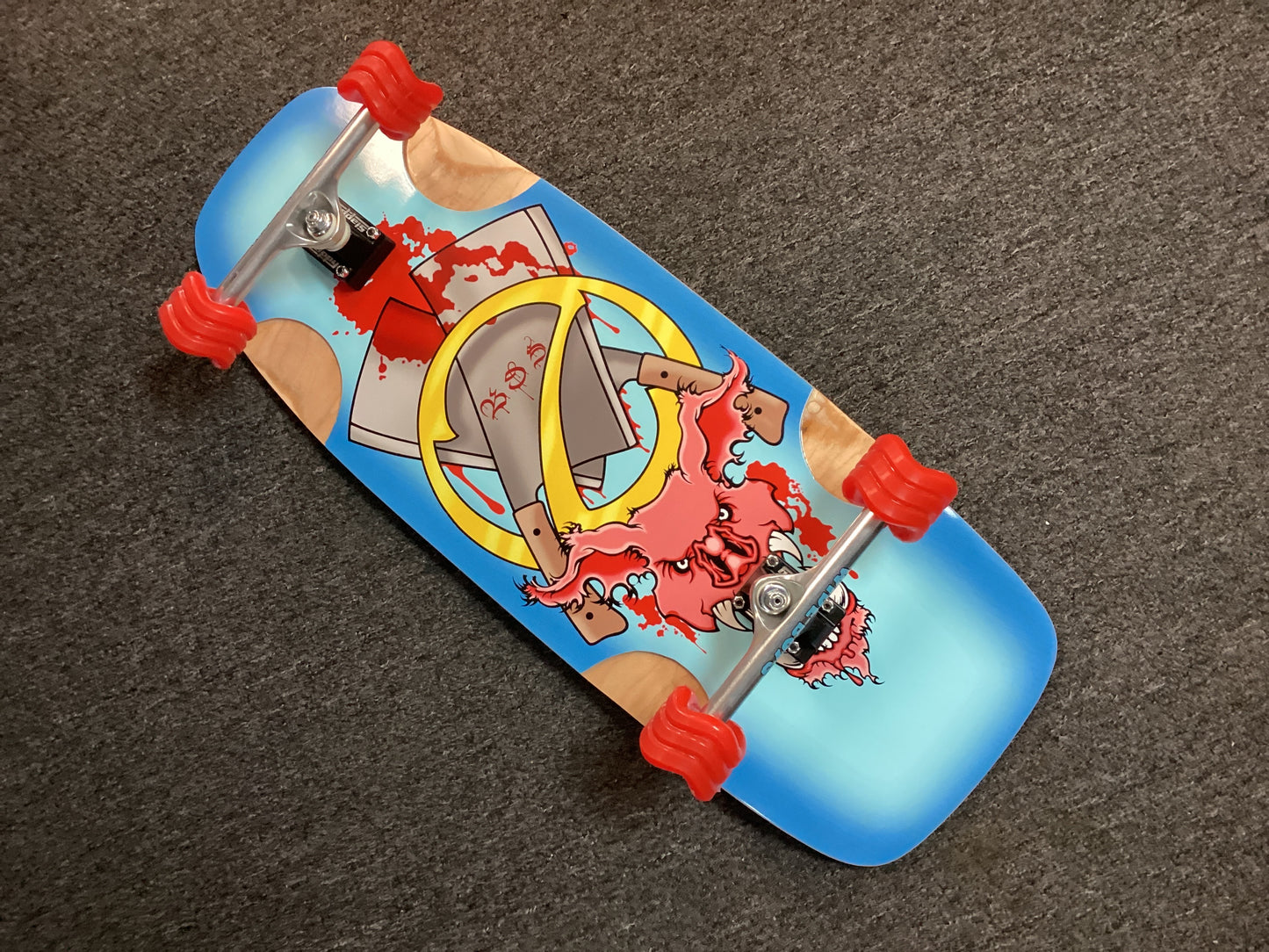 Bulldog Skates complete skateboard LIMITED 8 of 100 EVIL PIG 12” deck / SLAPPY 11” Wideboys Trucks / SHARK 72mm 78a RED WHEELS / ANDALE PRO BEARINGS / SLAPPY BIG BLOCKS riser pads/ ROAM GRIP TAPE