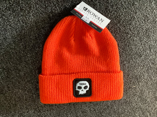 Zero beanie skull patch orange hat